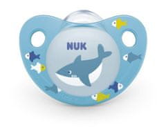 Popron.cz NUK Dudlík silikonový Trendline V2 (6-18m) modrá se žralokem