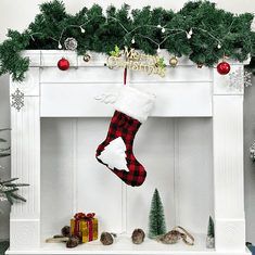 MUVU Vianočná ponožka, motív vianočného stromčeka, červená farba, vianočná výzdoba