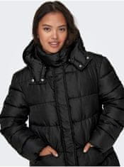 Jacqueline de Yong Čierny dámsky prešívaný zimný kabát JDY Duran S