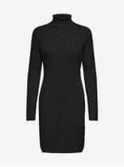 Jacqueline de Yong Čierne dámske svetrové šaty JDY Novalee XS