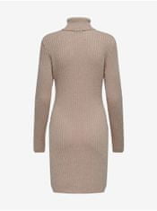 Jacqueline de Yong Béžové dámske svetrové šaty JDY Novalee XL