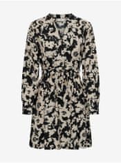 Jacqueline de Yong Čierno-krémové dámske kvetované šaty JDY Miriam XS