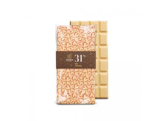 Čokoládovna Janek Bílá valentýnská čokoláda 85g