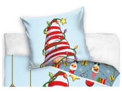Tip Trade Vianočné obliečky bavlna Škriatok a darčeky 140x200, 70x90 cm