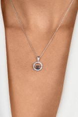 Brilio Silver Módny strieborný náhrdelník so zirkónmi NCL139W World Icon (retiazka, prívesok)