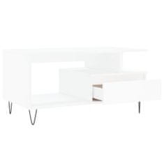 Vidaxl Konferenčný stolík biely 90x49x45 cm spracované drevo