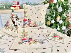 Dům Vánoc Gobelínový poťah na vankúš s motívom Zimné vtáčiky 45x45 cm