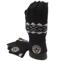 FAN SHOP SLOVAKIA Pletené rukavice Manchester City FC, čierne