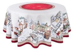 Dům Vánoc Gobelínový vianočný obrus s motívom Predvianočný čas okrúhly 137 cm
