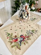 Dům Vánoc Gobelínové vánoční prostírání s motivem Zimné vtáčiky 37x49 cm