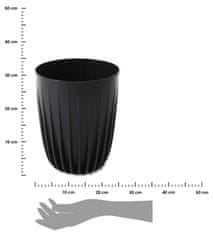 ModernHome Kvetináč Stripped ECO recycling čierny 25xh30 cm
