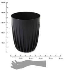 ModernHome Kvetináč Stripped ECO recycling čierny 30xh36 cm