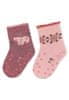 Ponožky protišmykové Medvedík ABS 2ks v balení light red dievča veľ. 21/22 cm- 18-24 m