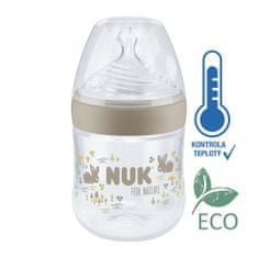 Nuk Fľaša dojčenská For Nature s kontrolou teploty, hnedá 150 ml