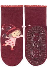 Sterntaler Ponožky protišmykové Víla AIR 2ks v balení dark red dievča veľ. 17/18 cm- 9-12 m