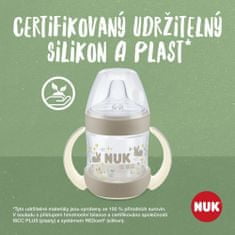Nuk Fľaša dojčenská For Nature na učenie s kontrolou teploty, hnedá 150 ml