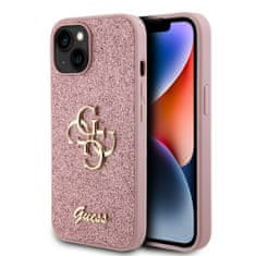 Guess Zadný kryt PU Fixed Glitter 4G Metal Logo pre iPhone 13 Pink