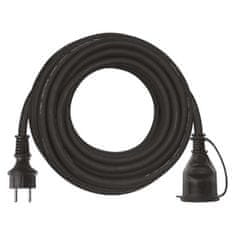 EMOS Vonkajší predlžovací kábel 10 m / 1 zásuvka / čierny / guma-neoprén / 230 V / 2,5 mm2