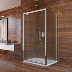 Mereo Lima, sprchovací kút 800x900 cm, obdĺžnik, pivotové dvere a pevný diel, chrom ALU, sklo Point, MER-CK87992K