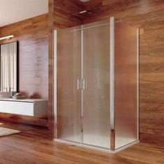Mereo Lima, sprchovací kút 800x900 cm, obdĺžnik, lietacie dvere a pevný diel, chróm ALU, sklo Point, MER-CK87592K