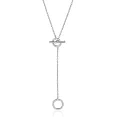 JVD Pôvabný strieborný náhrdelník so zirkónmi SVLN0458X75BI45