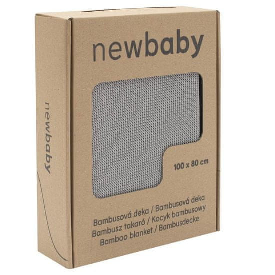 NEW BABY Bambusová pletená deka New Baby 100x80 cm grey