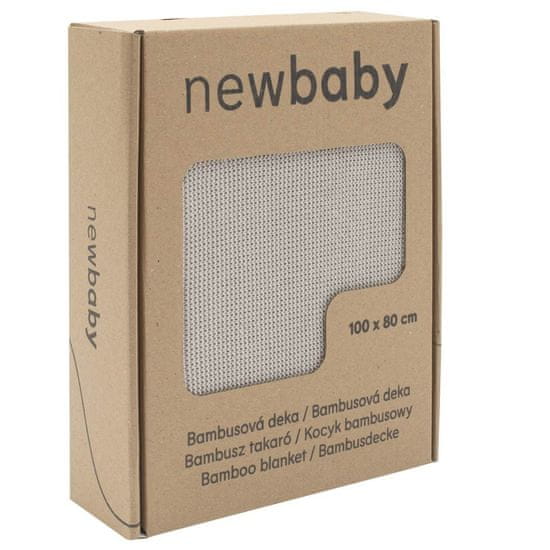 NEW BABY Bambusová pletená deka New Baby 100x80 cm light grey