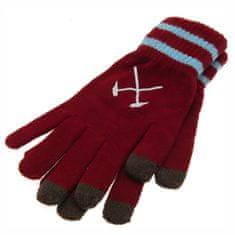 FAN SHOP SLOVAKIA Pletené rukavice West Ham United FC, vínové, touchscreen