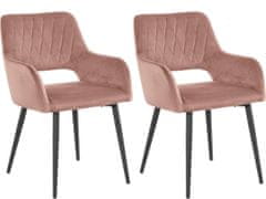 Danish Style Jedálenská stolička Franca (SET 2 ks) zamat, ružová