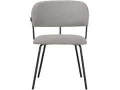 Danish Style Jedálenská stolička Claudia (SET 2 ks), textil, svetlo šedá