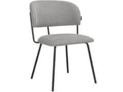 Danish Style Jedálenská stolička Claudia (SET 2 ks), textil, svetlo šedá