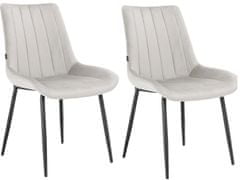 Danish Style Jedálenská stolička Alzira (SET 2 ks), zamat, svetlo šedá