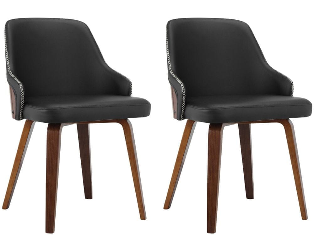 Danish Style Jedálenská stolička Okido (SET 2 ks), syntetická koža, čierna