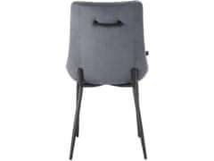 Danish Style Jedálenská stolička Alzira (SET 2 ks), zamat, tmavo šedá