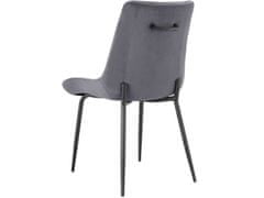 Danish Style Jedálenská stolička Alzira (SET 2 ks), zamat, tmavo šedá
