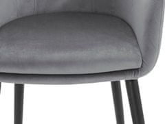 Danish Style Jedálenská stolička Bradford, zamat, šedá