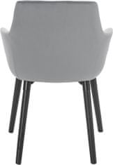 Danish Style Jedálenská stolička Bradford, zamat, šedá