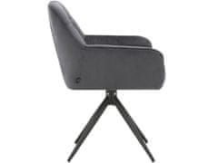 Danish Style Jedálenská stolička Tokyo (SET 2 ks), zamat, tmavo šedá