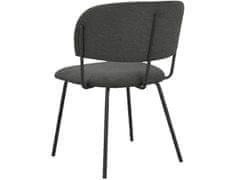 Danish Style Jedálenská stolička Claudia (SET 2 ks), textil, tmavo šedá