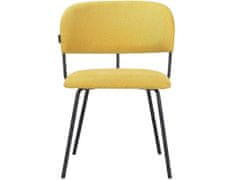 Danish Style Jedálenská stolička Claudia (SET 2 ks), textil, žltá