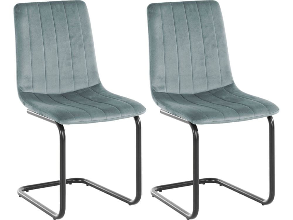 Danish Style Jedálenská stolička Marcela (SET 2 ks), zamat, šedá