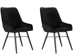 Danish Style Jedálenská stolička Akita (SET 2 ks), zamat, čierna