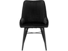 Danish Style Jedálenská stolička Akita (SET 2 ks), zamat, čierna