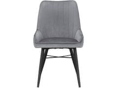 Danish Style Jedálenská stolička Akita (SET 2 ks), zamat, šedá