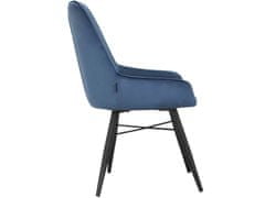 Danish Style Jedálenská stolička Akita (SET 2 ks), zamat, modrá