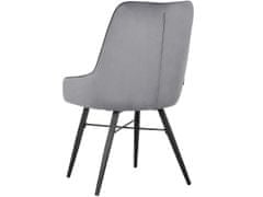 Danish Style Jedálenská stolička Akita (SET 2 ks), zamat, šedá