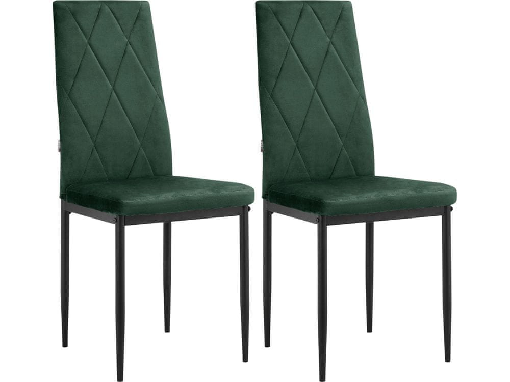 Danish Style Jedálenská stolička Melly (SET 2 ks), zamat, zelená