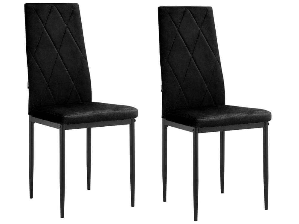 Danish Style Jedálenská stolička Melly (SET 2 ks), zamat, čierna