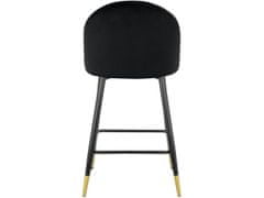 Danish Style Barové stoličky Marlis (SET 2 ks), zamat, čierna