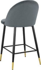 Danish Style Barové stoličky Marlis (SET 2 ks), zamat, šedá